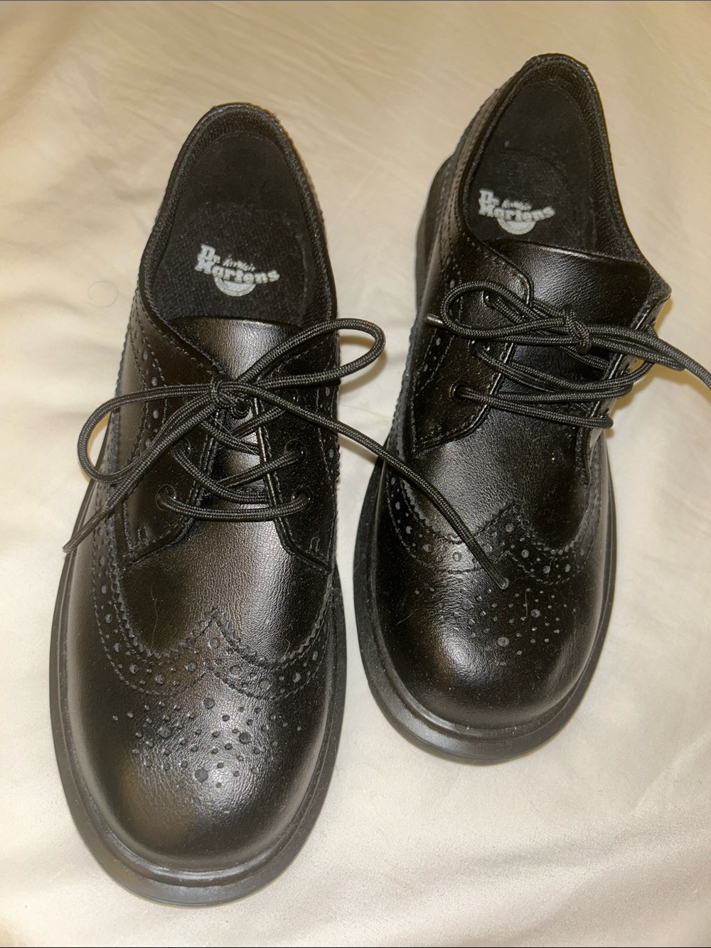 Dr. Martens 3989 Black Wingtip Brogue Derby Shoes